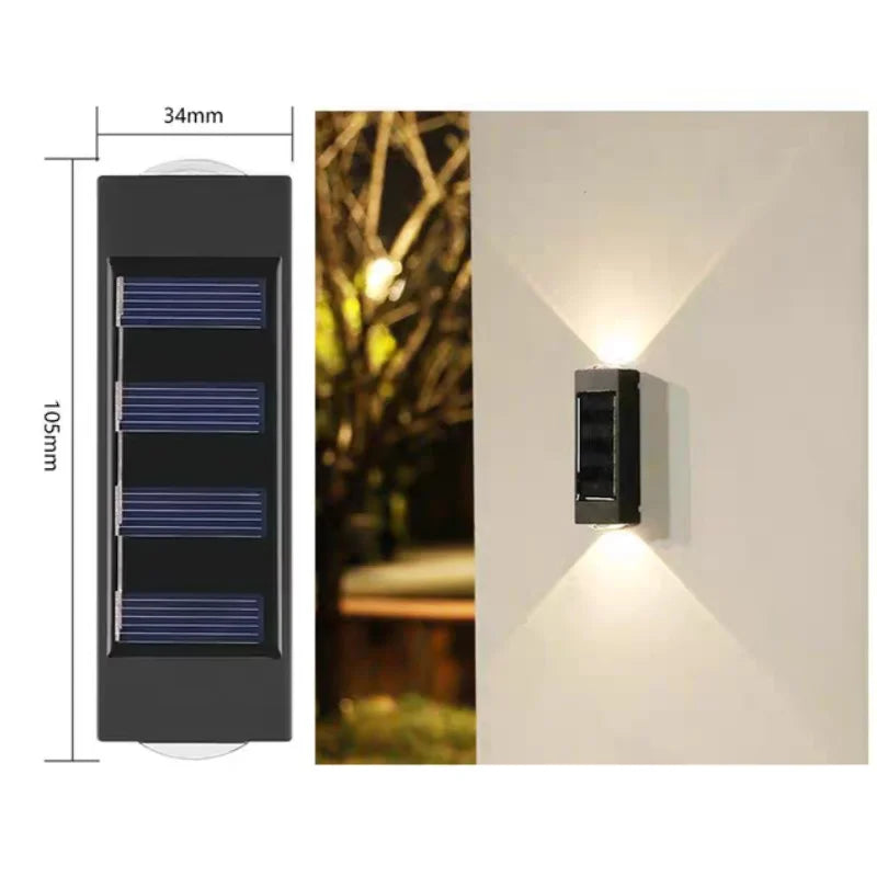 1pc 2/4/6/8/10/12 LEDs Solar LED Wall Lights