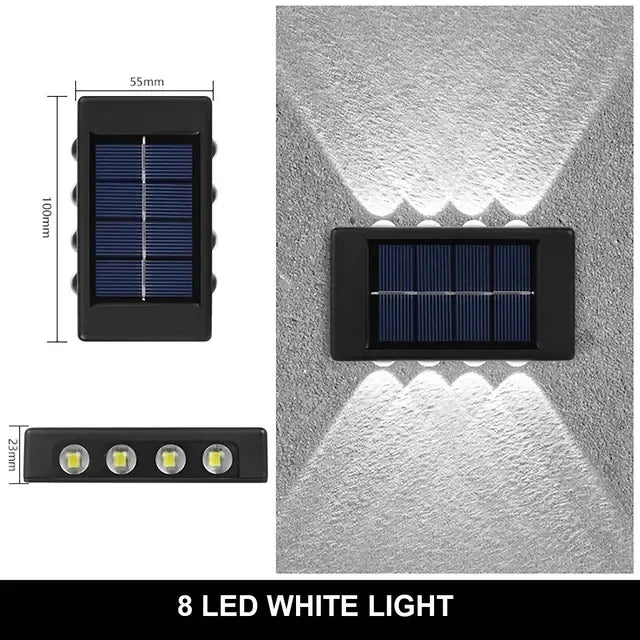 1pc 2/4/6/8/10/12 LEDs Solar LED Wall Lights