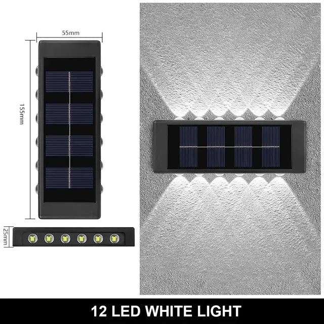 1pc 2/4/6/8/10/12 LEDs Solar LED Wall Lights
