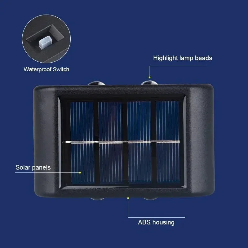 1pc 2/4/6/8/10/12 LEDs Solar LED Wall Lights