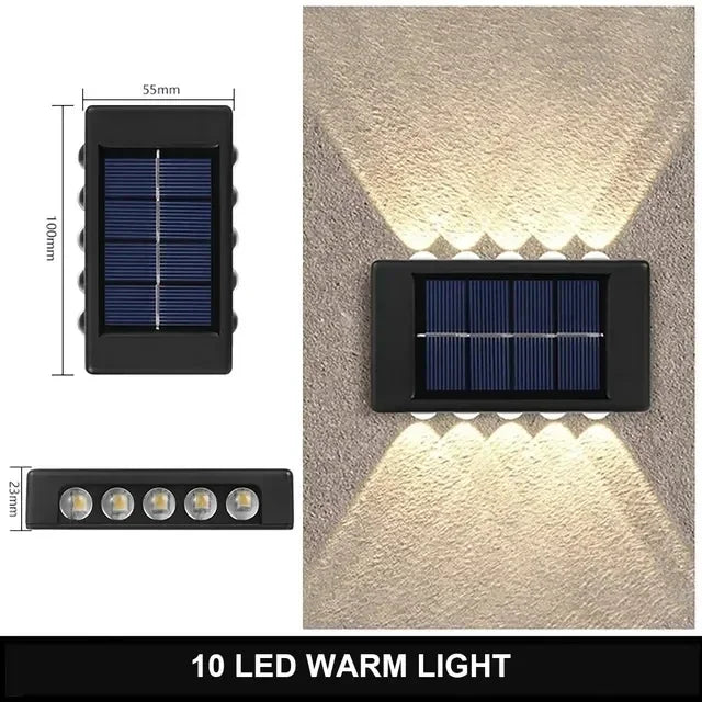 1pc 2/4/6/8/10/12 LEDs Solar LED Wall Lights