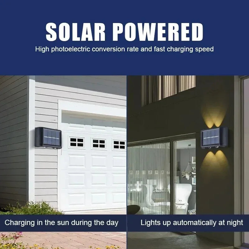 1pc 2/4/6/8/10/12 LEDs Solar LED Wall Lights