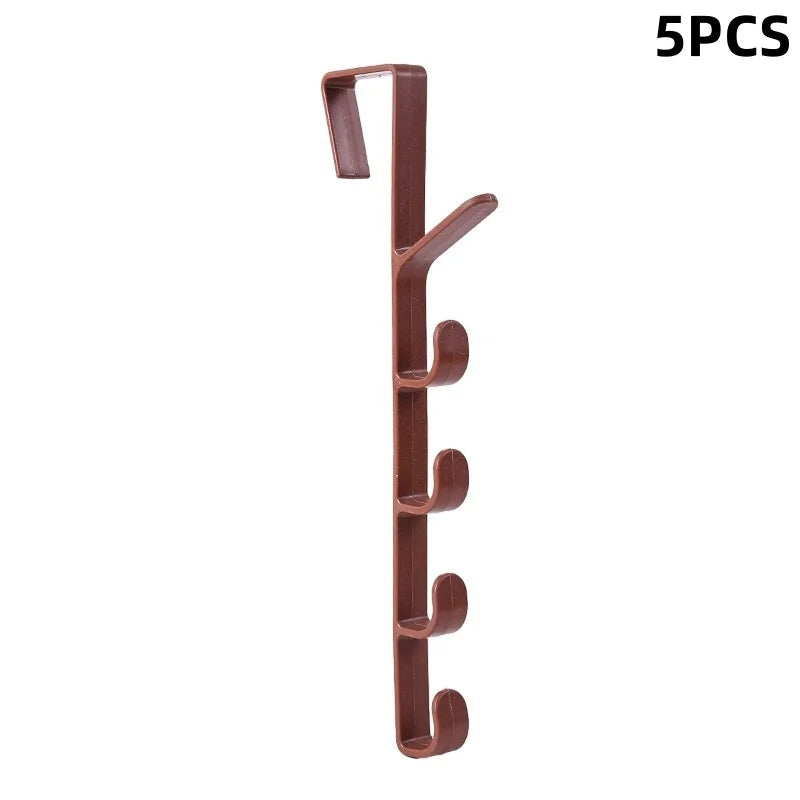 1pc Bedroom Door Hanger Clothes Hanging Rack Over The Door Plastic Home Storage Organization Hooks, Purse Holder For Bags Rails