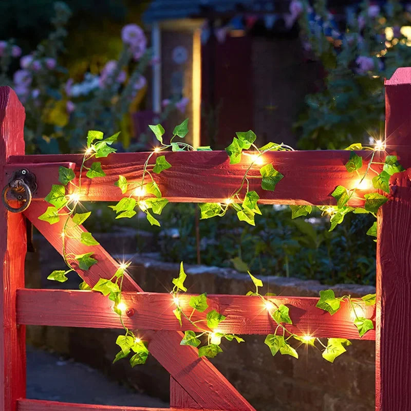Flower Green Leaf String Lights "Artificial Vine"