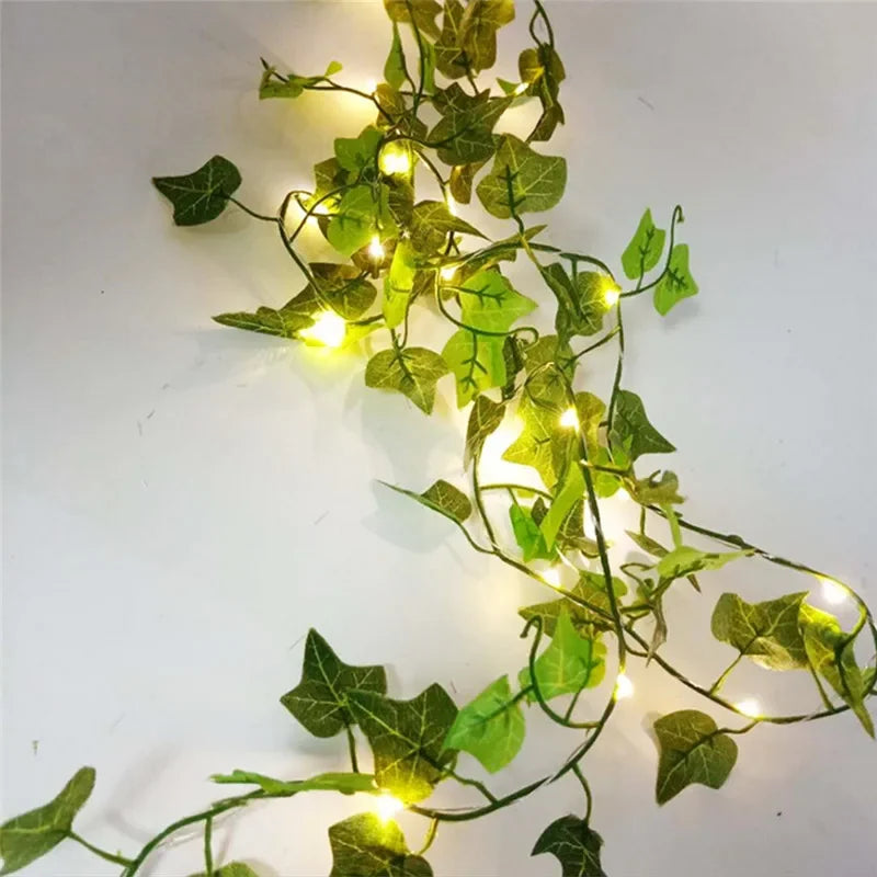 Flower Green Leaf String Lights "Artificial Vine"