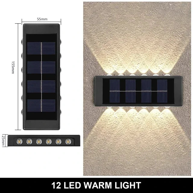 1pc 2/4/6/8/10/12 LEDs Solar LED Wall Lights