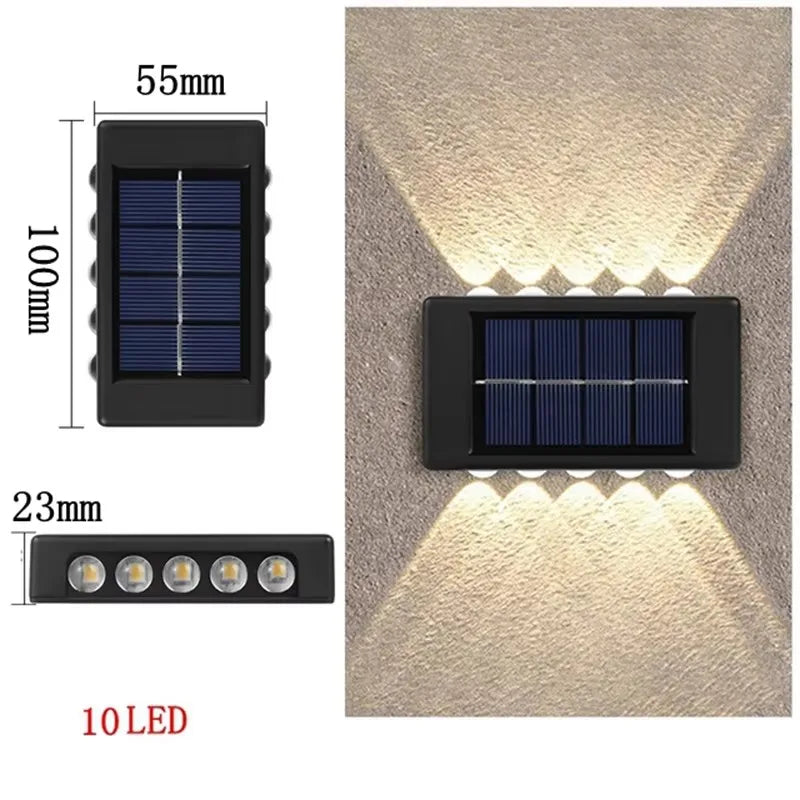 1pc 2/4/6/8/10/12 LEDs Solar LED Wall Lights