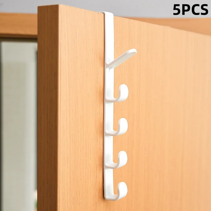 1pc Bedroom Door Hanger Clothes Hanging Rack Over The Door Plastic Home Storage Organization Hooks, Purse Holder For Bags Rails