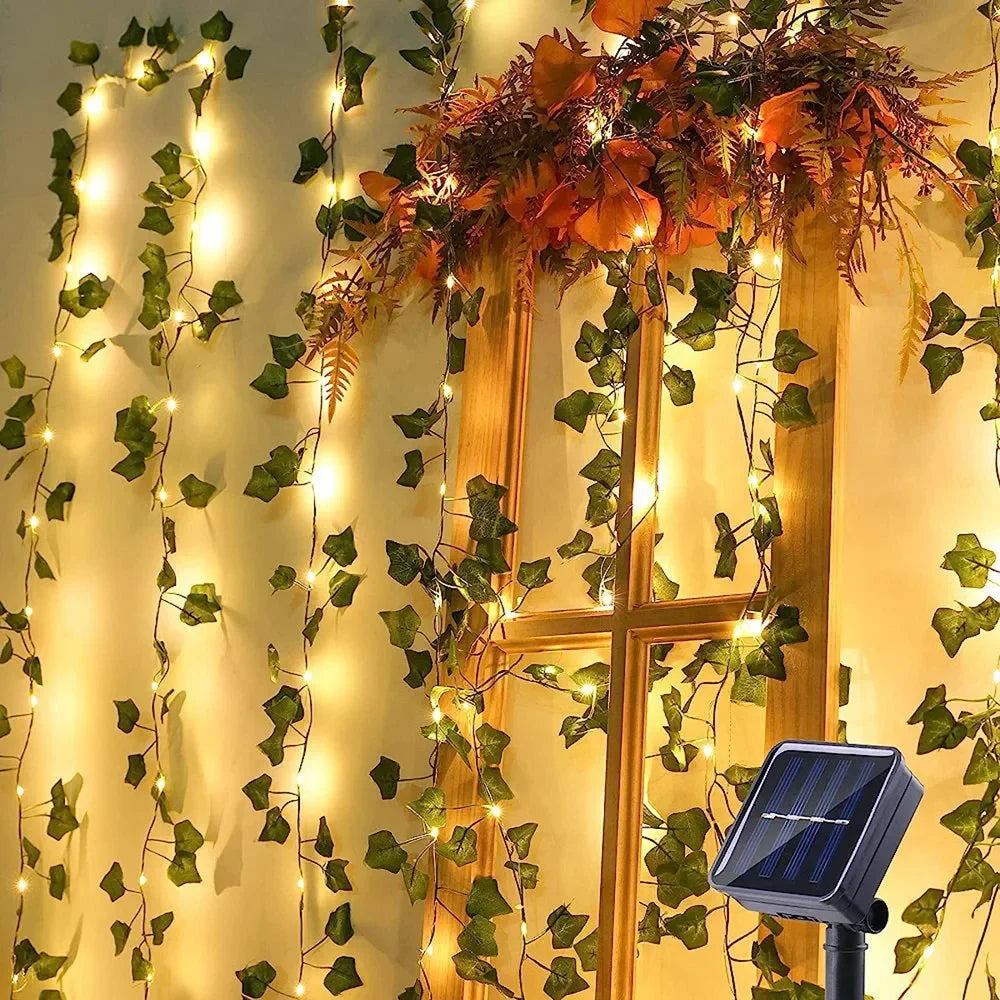 Flower Green Leaf String Lights "Artificial Vine"