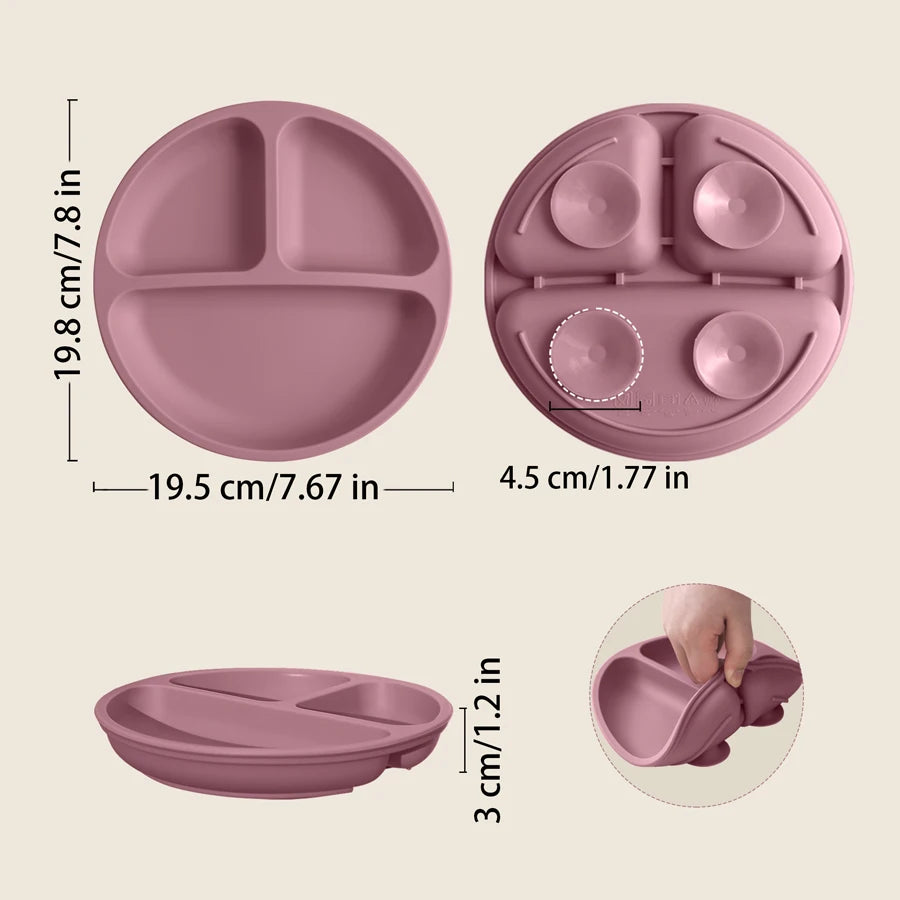 1PCS Baby Sucker Silicone Dining Plate BPA Free