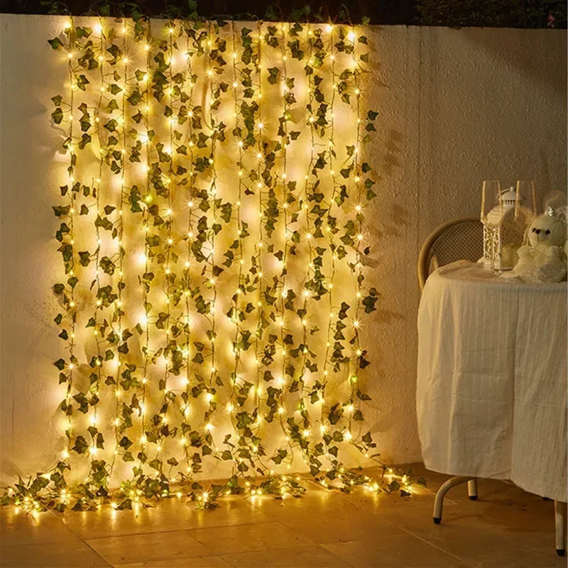 Flower Green Leaf String Lights "Artificial Vine"