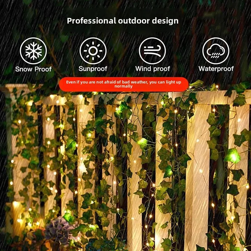 Flower Green Leaf String Lights "Artificial Vine"