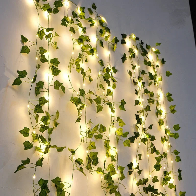 Flower Green Leaf String Lights "Artificial Vine"