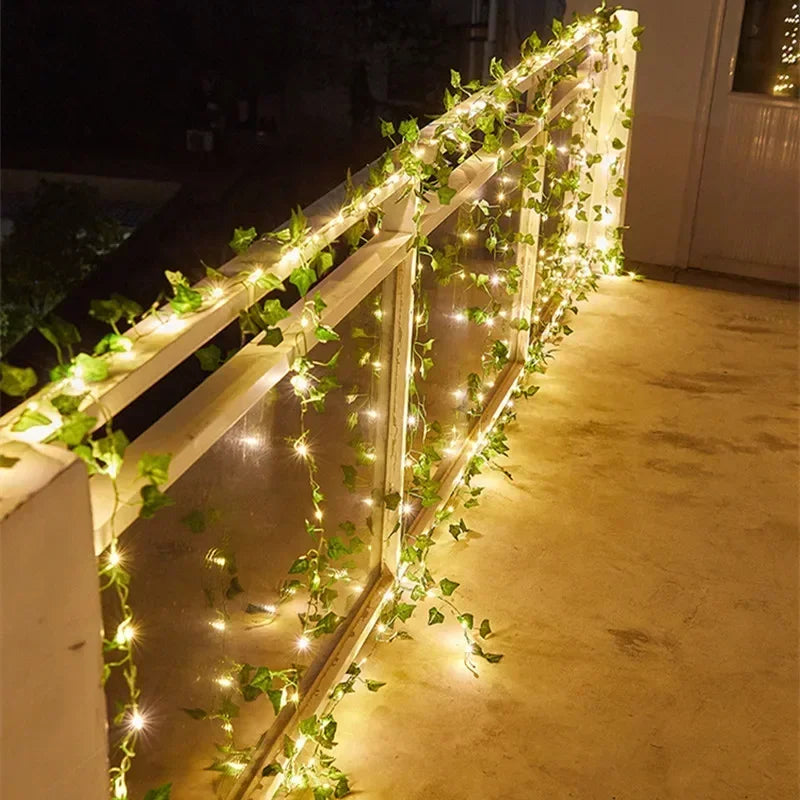 Flower Green Leaf String Lights "Artificial Vine"