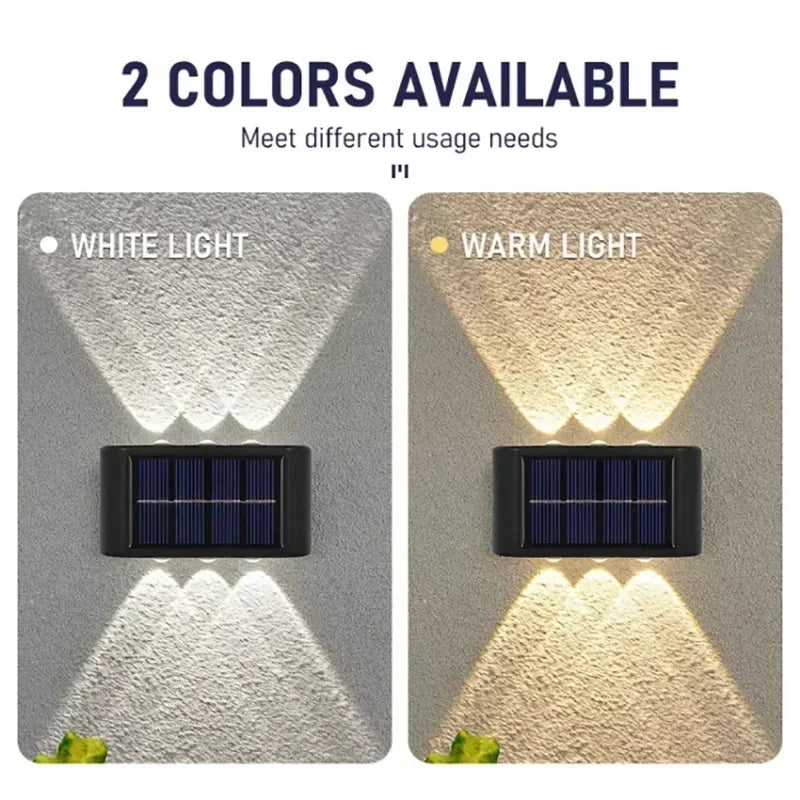 1pc 2/4/6/8/10/12 LEDs Solar LED Wall Lights