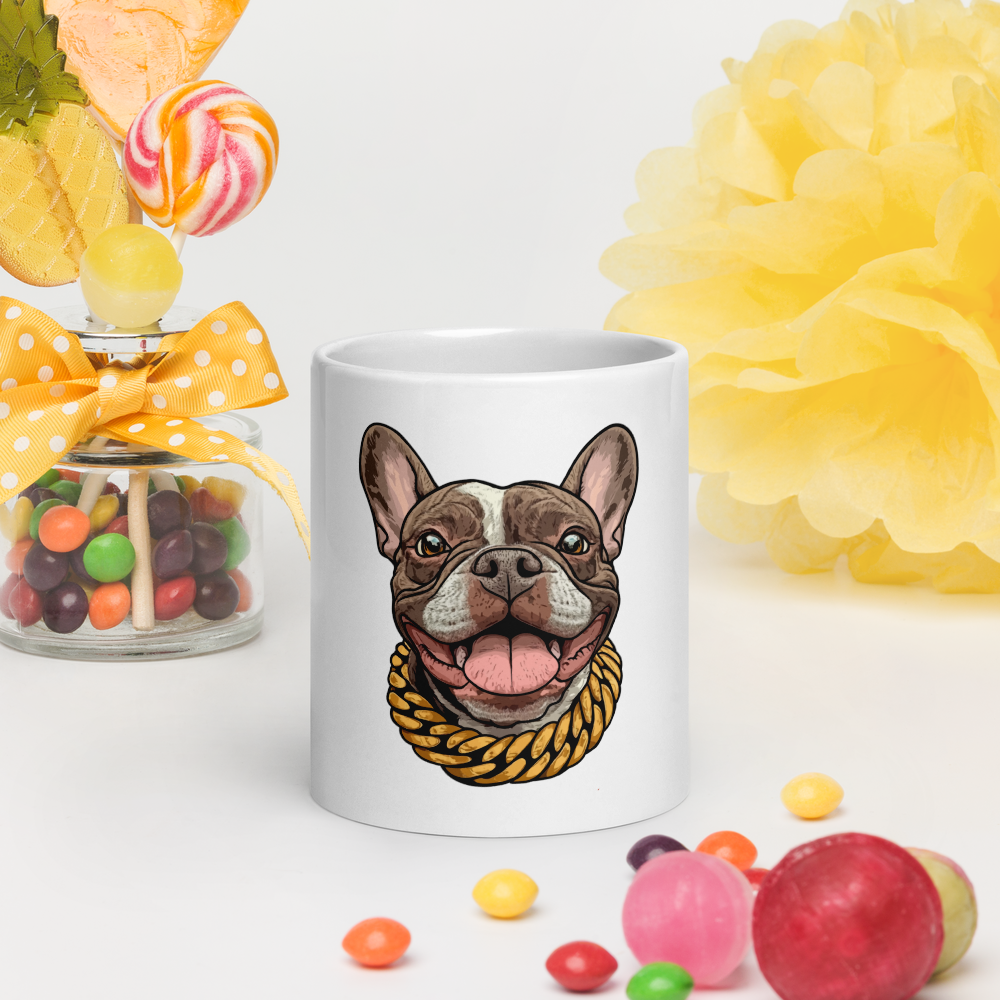 White glossy mug
